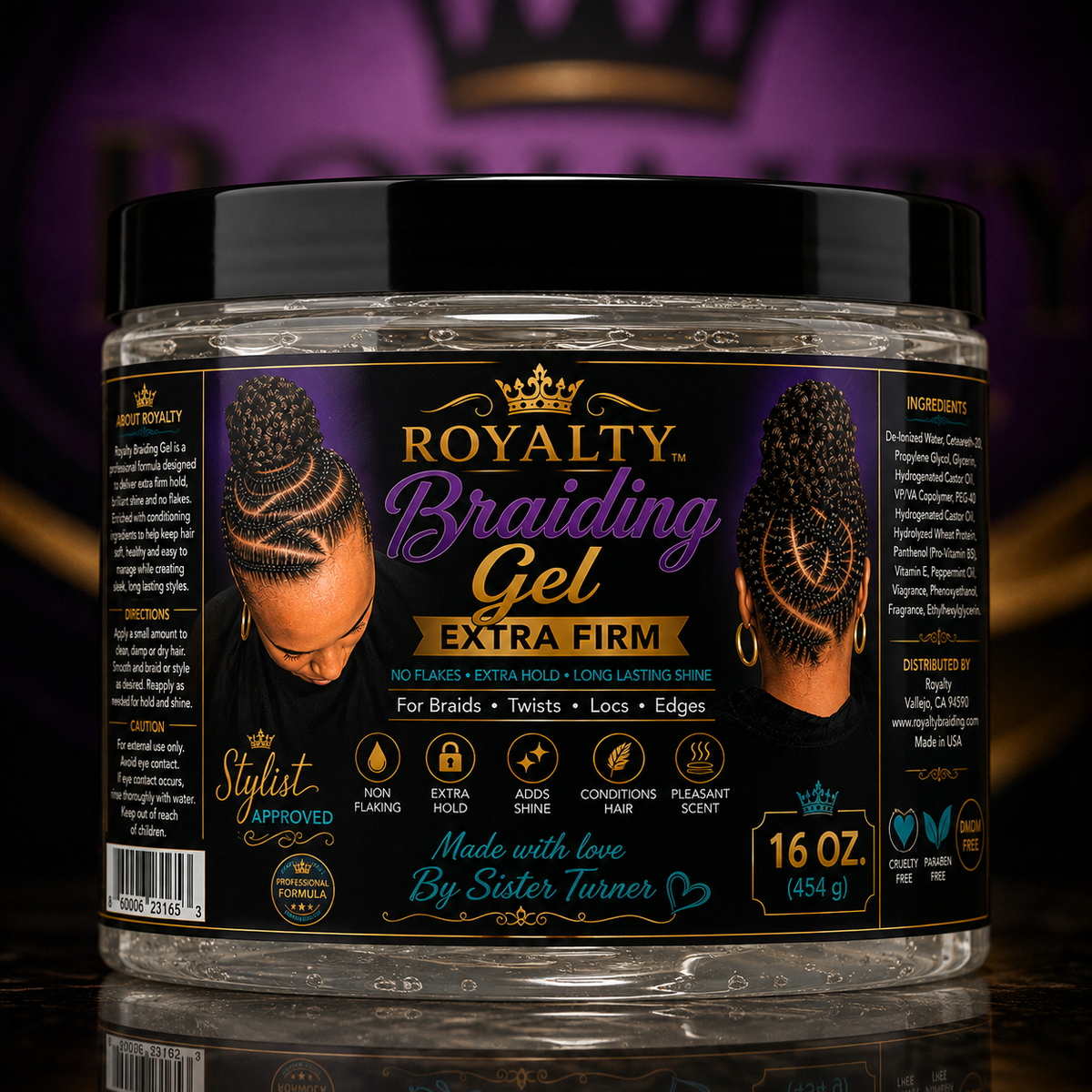 Royalty Braiding Gel-Extra firm 16oz.